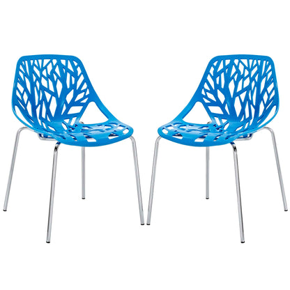 Modway Outlet Stencil Plastic Dining Side Chair Set of 2 by Modway  Bar and Dining Furniture Blue - EEI-1317-BLU