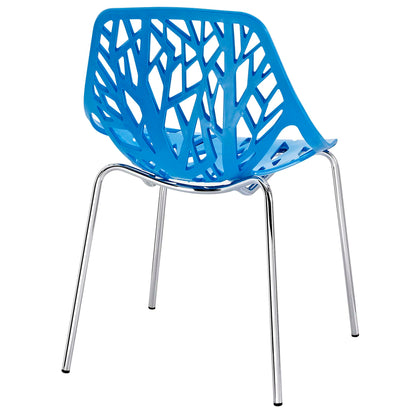 Modway Outlet Stencil Plastic Dining Side Chair Set of 2 by Modway  Bar and Dining Furniture Blue - EEI-1317-BLU