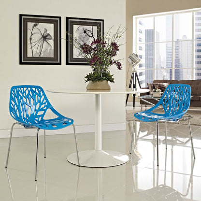Modway Outlet Stencil Plastic Dining Side Chair Set of 2 by Modway  Bar and Dining Furniture Blue - EEI-1317-BLU