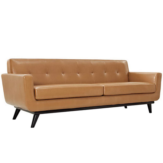 Modway Outlet Engage Bonded Leather Sofa by Modway  Living Room Furniture Tan - EEI-1338-TAN