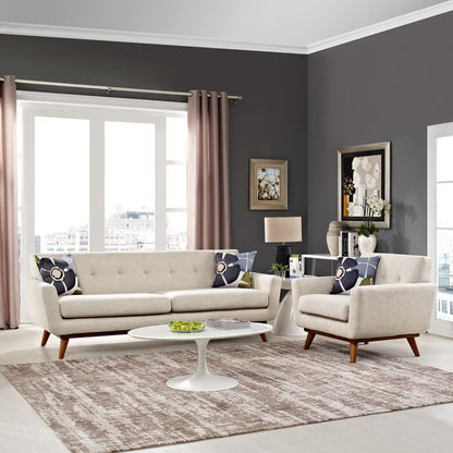 Modway - Engage Armchair and Sofa Set of 2 by Modway Living Room Sofas and Armchairs Brown - EEI-1344-BEI