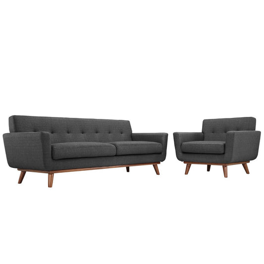 Modway - Engage Armchair and Sofa Set of 2 by Modway  Living Room Sofas and Armchairs Gray - EEI-1344-DOR