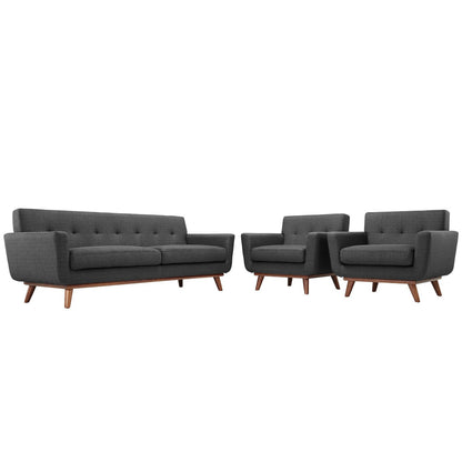 Modway - Engage Armchairs and Sofa Set of 3 by Modway  Living Room Sofas and Armchairs Gray - EEI-1345-DOR
