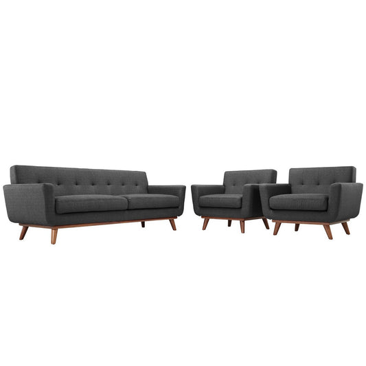 Modway - Engage Armchairs and Sofa Set of 3 by Modway  Living Room Sofas and Armchairs Gray - EEI-1345-DOR