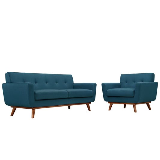 Modway - Engage Armchair and Loveseat Set of 2 by Modway  Living Room Sofas and Armchairs Blue - EEI-1346-AZU