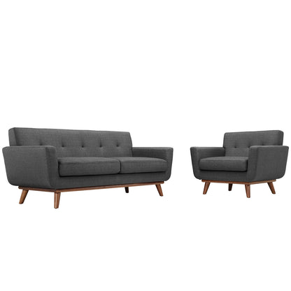 Modway - Engage Armchair and Loveseat Set of 2 by Modway  Living Room Sofas and Armchairs Gray - EEI-1346-DOR