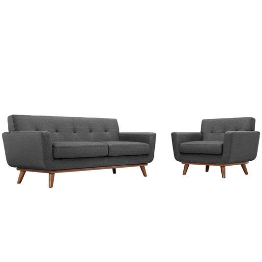 Modway - Engage Armchair and Loveseat Set of 2 by Modway  Living Room Sofas and Armchairs Gray - EEI-1346-DOR