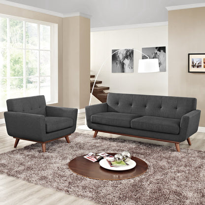 Modway - Engage Armchair and Loveseat Set of 2 by Modway  Living Room Sofas and Armchairs Gray - EEI-1346-DOR