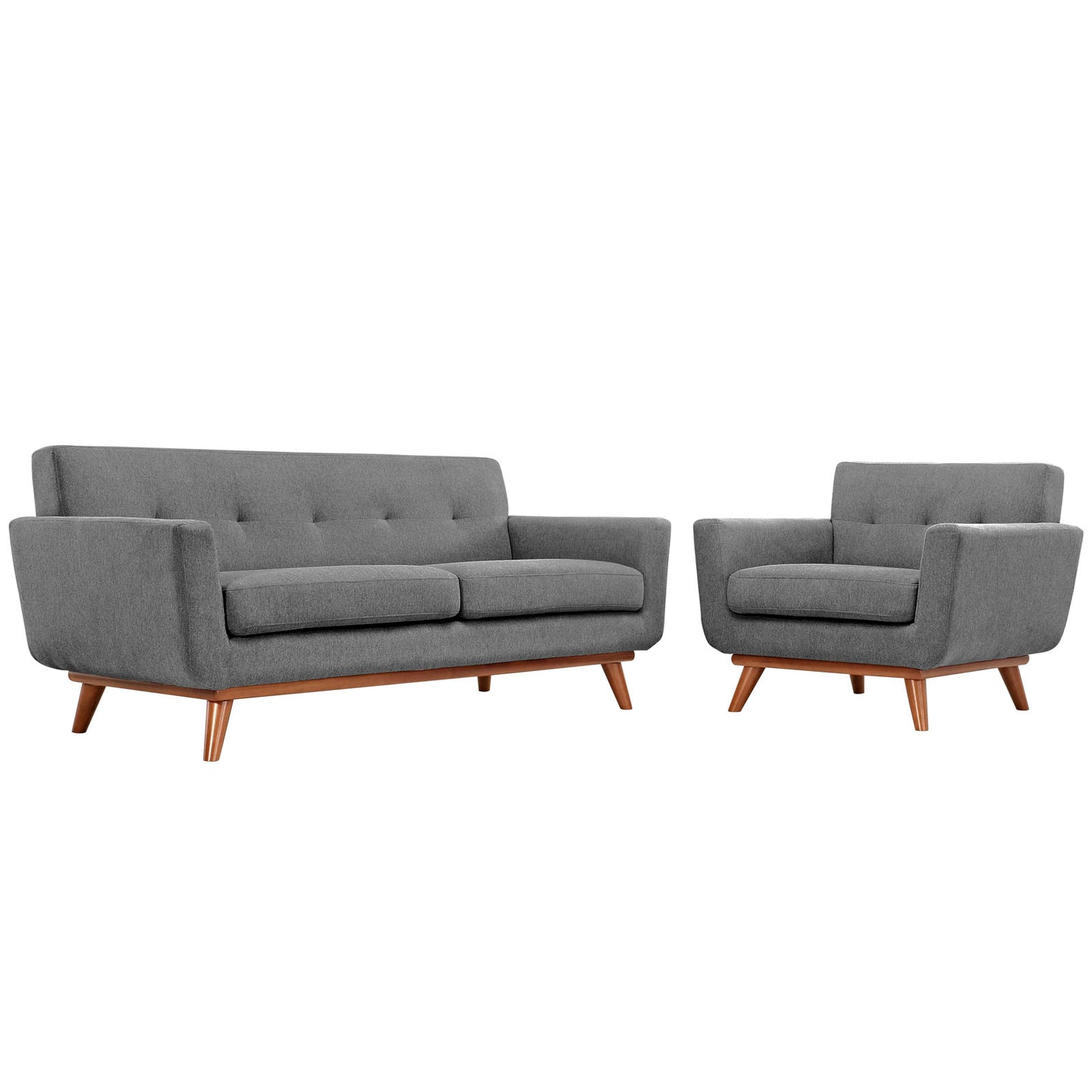 Modway - Engage Armchair and Loveseat Set of 2 by Modway  Living Room Sofas and Armchairs Gray - EEI-1346-GRY