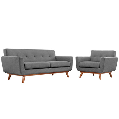 Modway - Engage Armchair and Loveseat Set of 2 by Modway  Living Room Sofas and Armchairs Gray - EEI-1346-GRY
