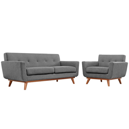 Modway - Engage Armchair and Loveseat Set of 2 by Modway  Living Room Sofas and Armchairs Gray - EEI-1346-GRY
