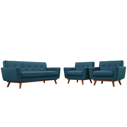 Modway - Engage Armchairs and Loveseat Set of 3 by Modway  Living Room Sofas and Armchairs Blue - EEI-1347-AZU