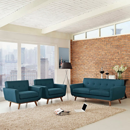 Modway - Engage Armchairs and Loveseat Set of 3 by Modway  Living Room Sofas and Armchairs Blue - EEI-1347-AZU