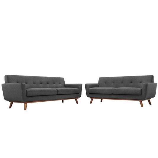 Modway - Engage Loveseat and Sofa Set of 2 by Modway  Living Room Sofas and Armchairs Gray - EEI-1348-DOR