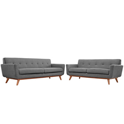 Modway - Engage Loveseat and Sofa Set of 2 by Modway  Living Room Sofas and Armchairs Gray - EEI-1348-GRY