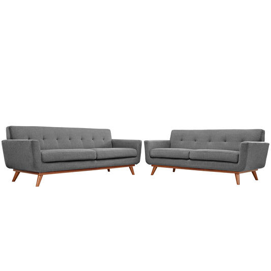 Modway - Engage Loveseat and Sofa Set of 2 by Modway  Living Room Sofas and Armchairs Gray - EEI-1348-GRY