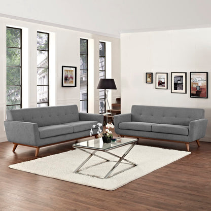 Modway - Engage Loveseat and Sofa Set of 2 by Modway  Living Room Sofas and Armchairs Gray - EEI-1348-GRY