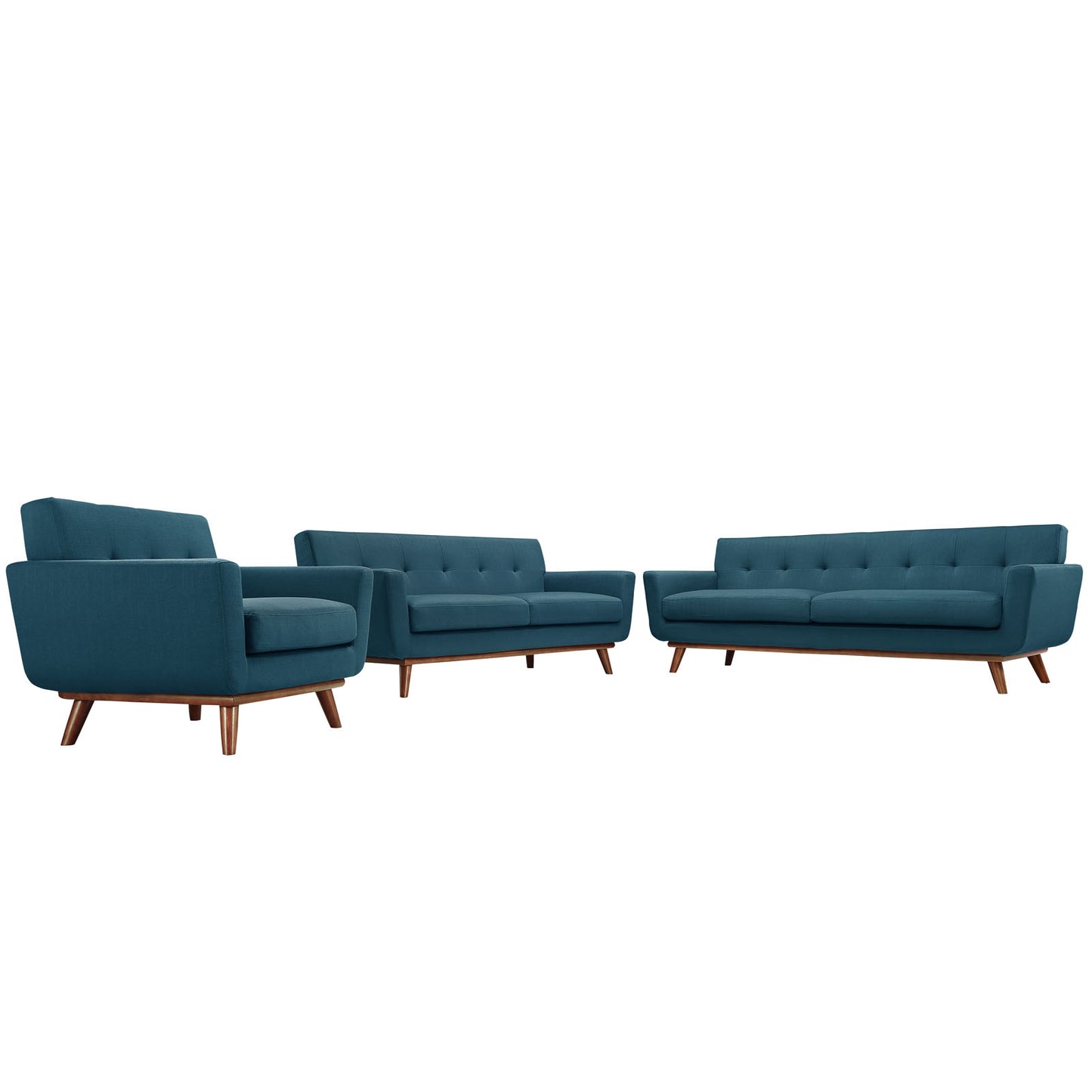 Modway - Engage Sofa Loveseat and Armchair Set of 3 by Modway  Living Room Sofas and Armchairs Blue - EEI-1349-AZU