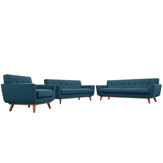 Modway - Engage Sofa Loveseat and Armchair Set of 3 by Modway  Living Room Sofas and Armchairs Blue - EEI-1349-AZU