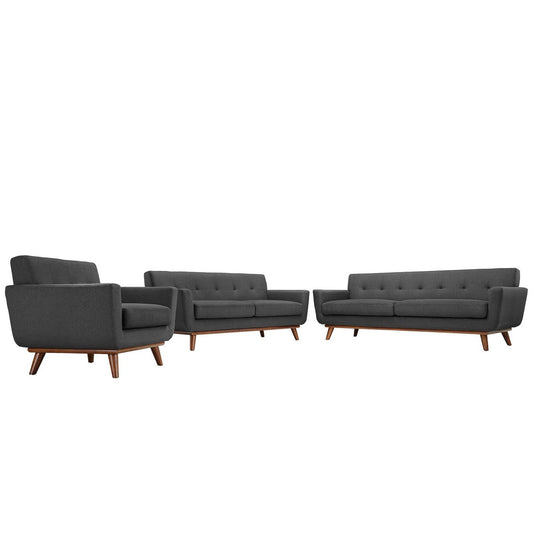 Modway - Engage Sofa Loveseat and Armchair Set of 3 by Modway  Living Room Sofas and Armchairs Gray - EEI-1349-DOR