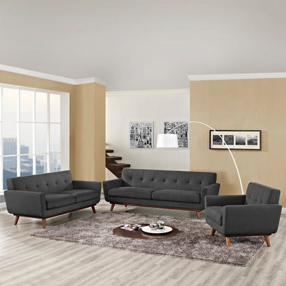 Modway - Engage Sofa Loveseat and Armchair Set of 3 by Modway  Living Room Sofas and Armchairs Gray - EEI-1349-DOR