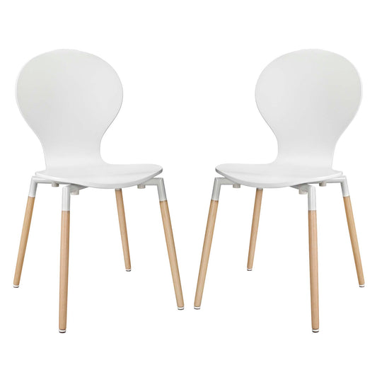 Modway - Path Dining Chair Set of 2 by Modway  Bar and Dining Dining Chairs White - EEI-1368-WHI