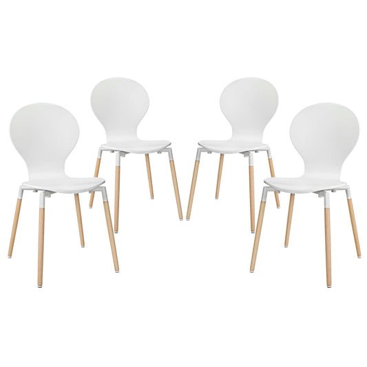 Modway - Path Dining Chair Set of 4 by Modway  Bar and Dining Dining Chairs White - EEI-1369-WHI
