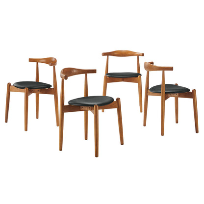 Modway - Stalwart Dining Side Chairs Set of 4 by Modway  Bar and Dining Dining Chairs Black - EEI-1378-DWL-BLK