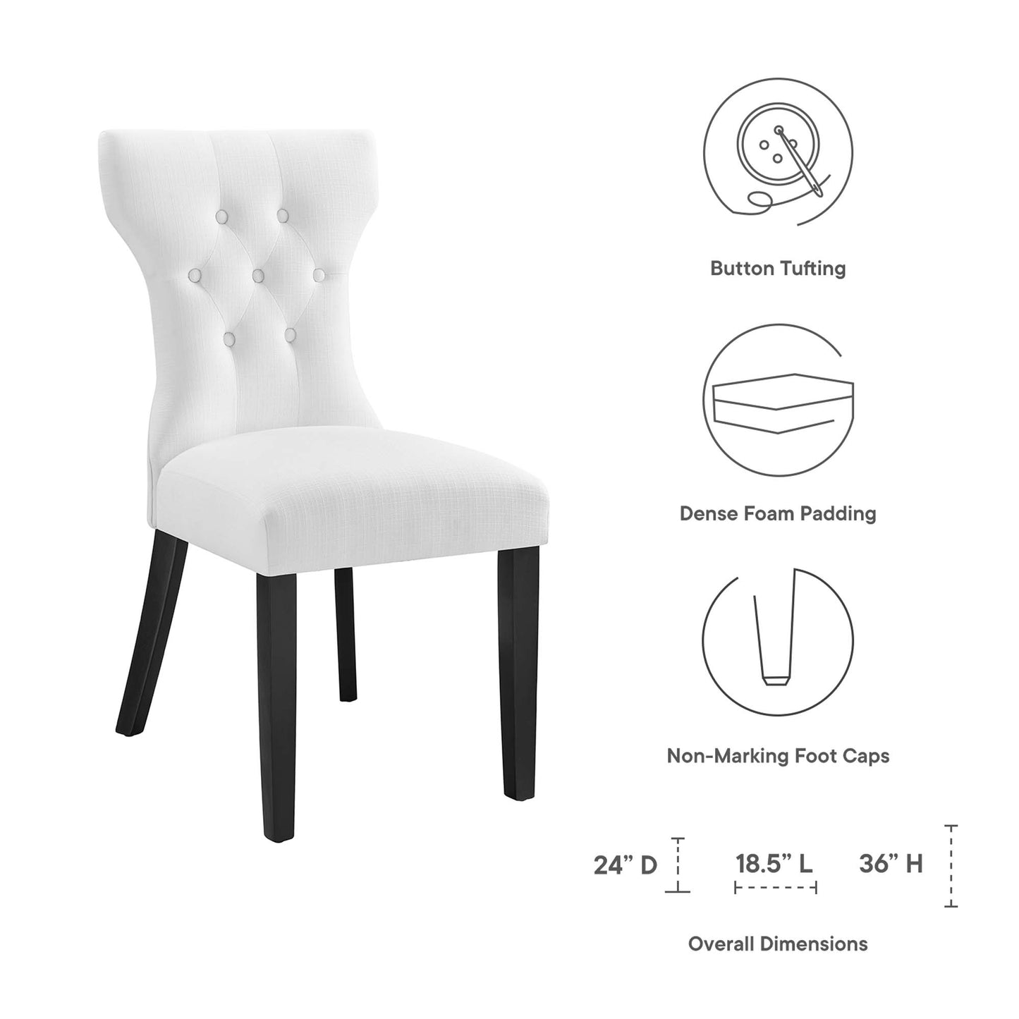 Modway - Silhouette Dining Side Chair by Modway  Bar and Dining Dining Chairs White - EEI-1380-WHI