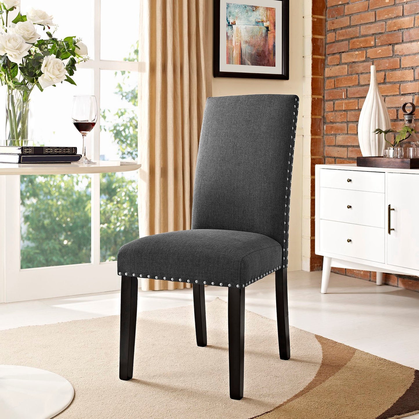 Modway Outlet Parcel Dining Upholstered Fabric Side Chair by Modway  Bar and Dining Furniture Gray - EEI-1384-GRY