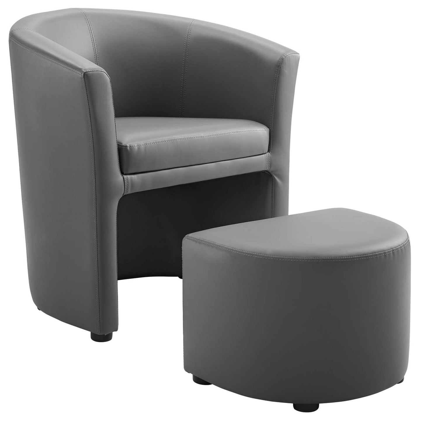 Modway Outlet Divulge Armchair and Ottoman by Modway  Living Room Furniture Gray - EEI-1407-GRY
