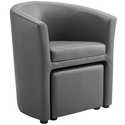 Modway Outlet Divulge Armchair and Ottoman by Modway  Living Room Furniture Gray - EEI-1407-GRY