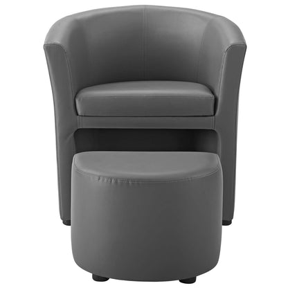 Modway Outlet Divulge Armchair and Ottoman by Modway  Living Room Furniture Gray - EEI-1407-GRY