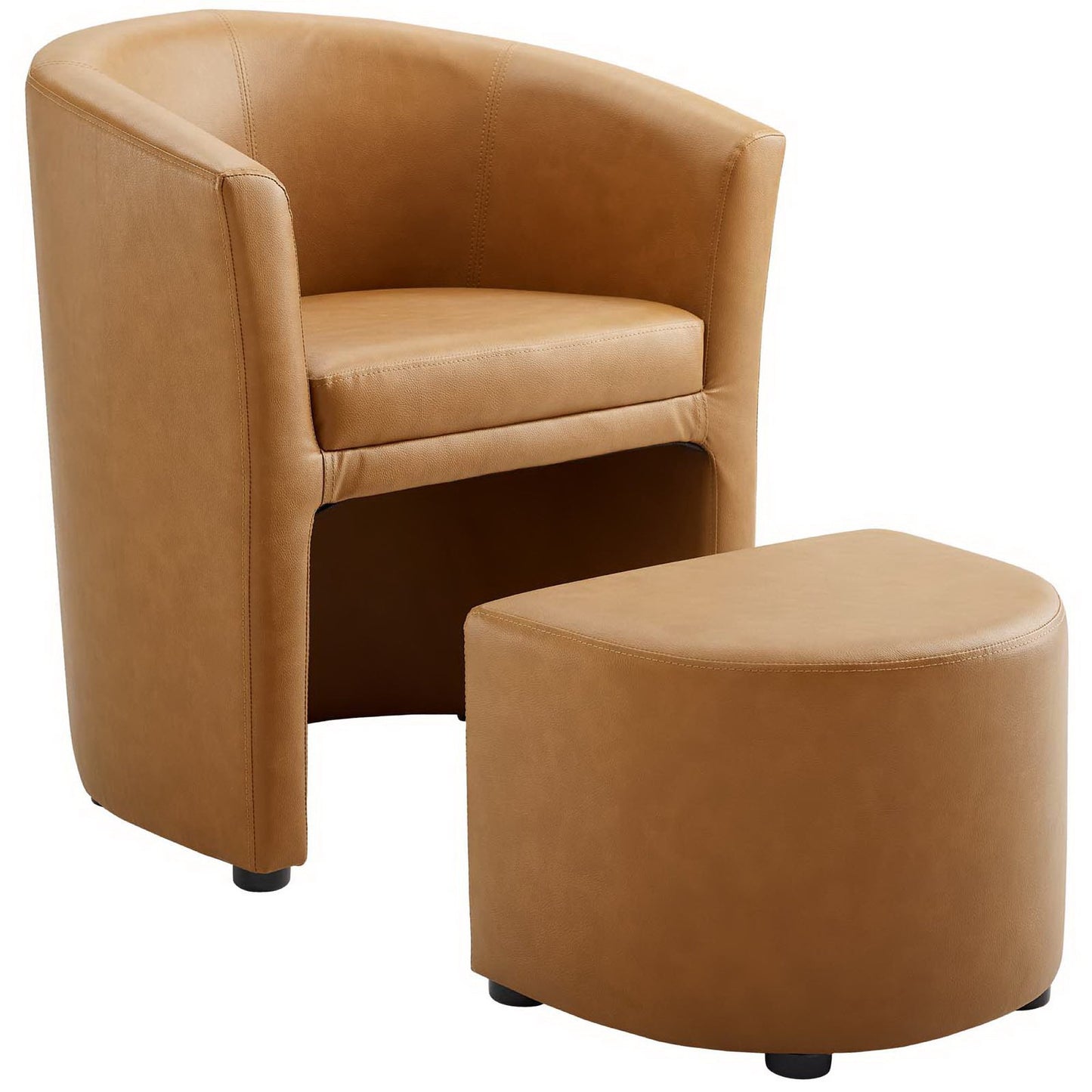 Modway - Divulge Armchair and Ottoman by Modway  Living Room Sofas and Armchairs Brown - EEI-1407-TAN