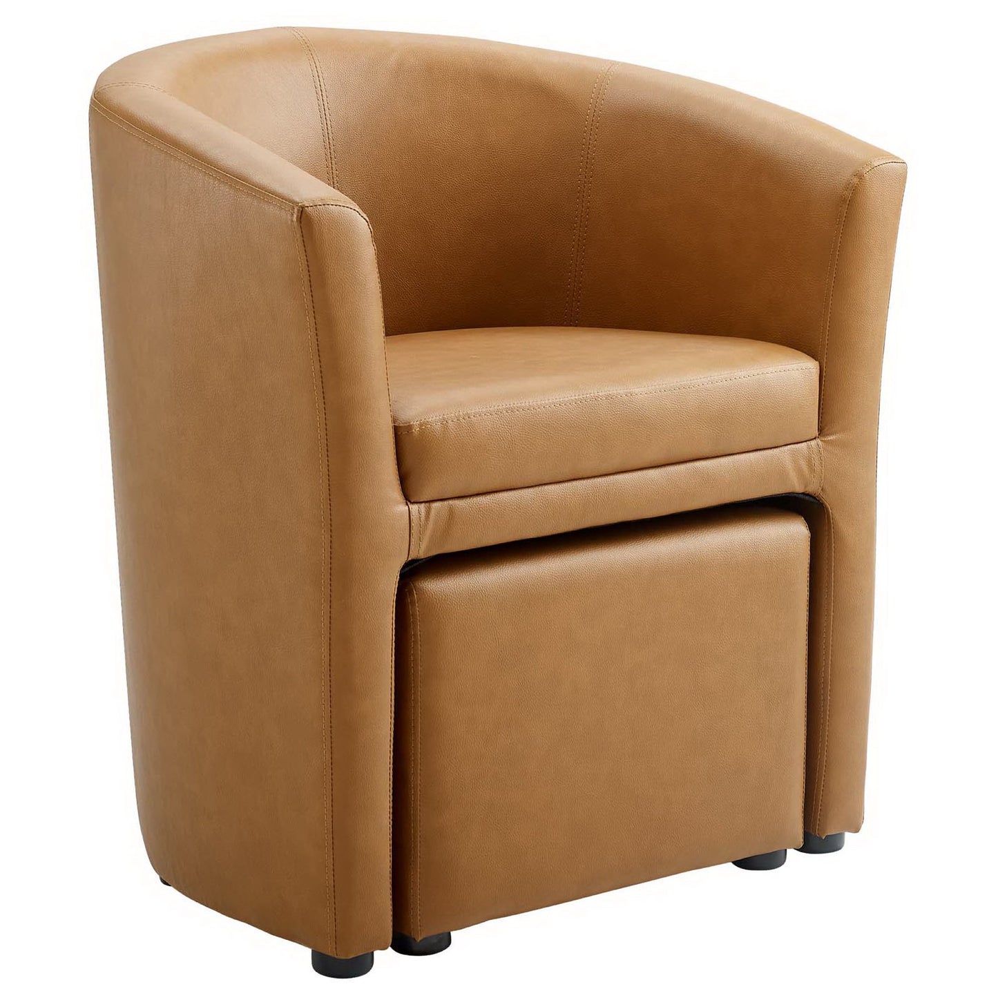 Modway - Divulge Armchair and Ottoman by Modway  Living Room Sofas and Armchairs Brown - EEI-1407-TAN