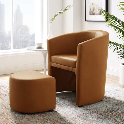 Modway - Divulge Armchair and Ottoman by Modway  Living Room Sofas and Armchairs Brown - EEI-1407-TAN