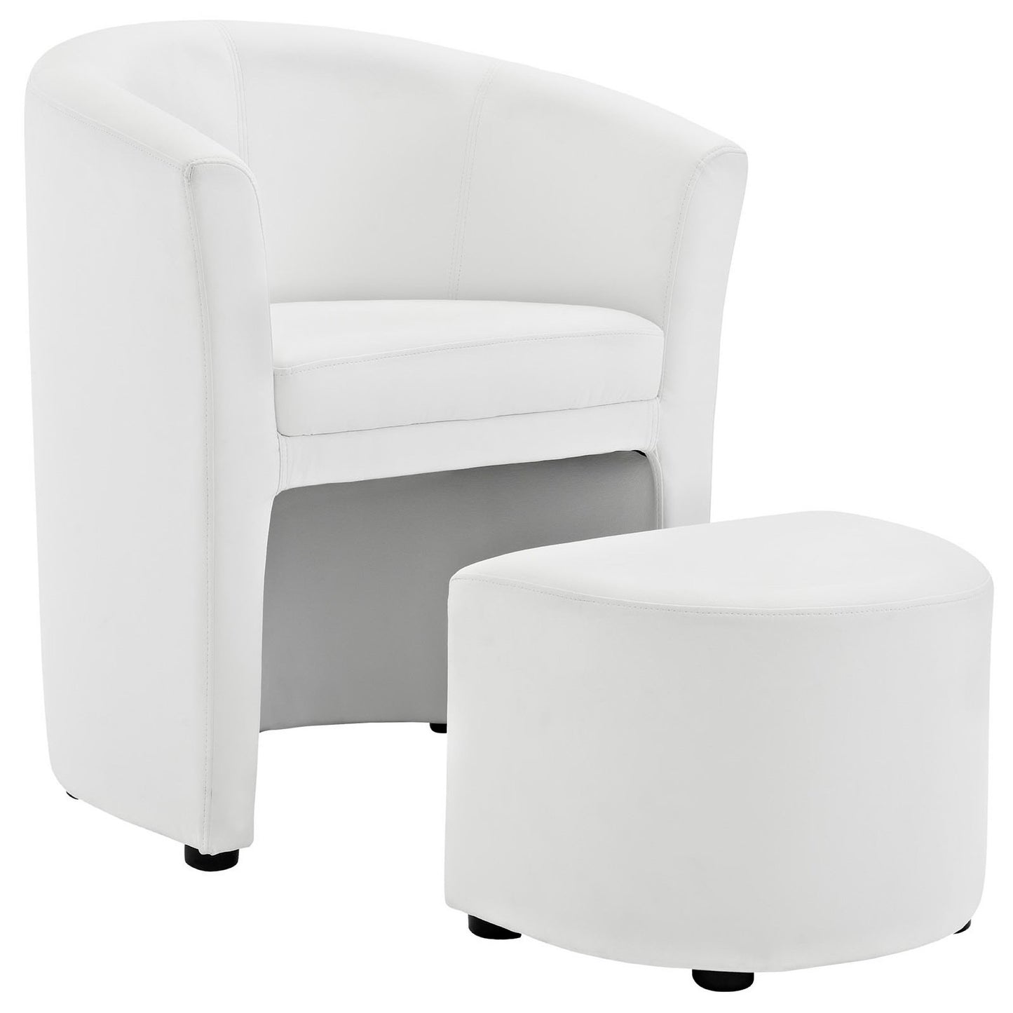 Modway Outlet Divulge Armchair and Ottoman by Modway  Living Room Furniture White - EEI-1407-WHI