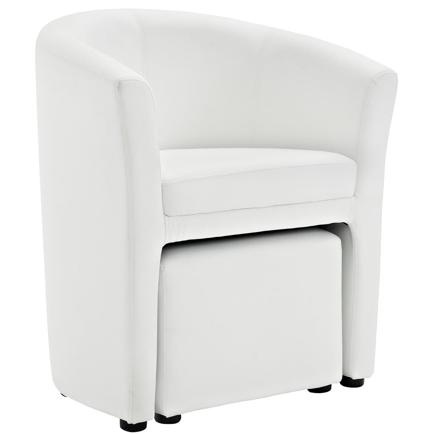 Modway Outlet Divulge Armchair and Ottoman by Modway  Living Room Furniture White - EEI-1407-WHI
