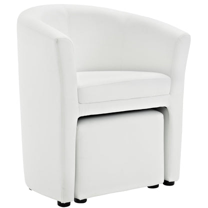 Modway Outlet Divulge Armchair and Ottoman by Modway  Living Room Furniture White - EEI-1407-WHI