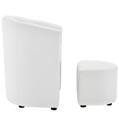 Modway Outlet Divulge Armchair and Ottoman by Modway  Living Room Furniture White - EEI-1407-WHI