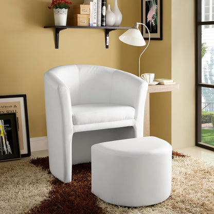 Modway Outlet Divulge Armchair and Ottoman by Modway  Living Room Furniture White - EEI-1407-WHI