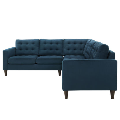 Modway Outlet Empress 3 Piece Upholstered Fabric Sectional Sofa Set by Modway  Living Room Furniture Azure - EEI-1417-AZU