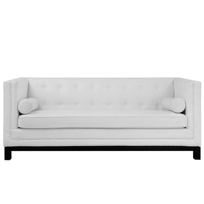 Modway Outlet Imperial Bonded Leather Sofa by Modway  Living Room Furniture White - EEI-1421-WHI