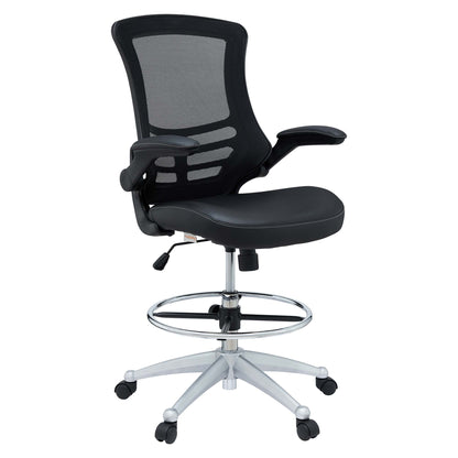 Modway - Attainment Vinyl Drafting Chair by Modway  Office Furniture Office Chairs Black - EEI-1422-BLK