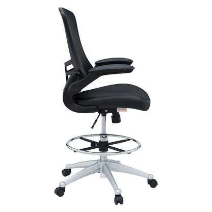 Modway - Attainment Vinyl Drafting Chair by Modway  Office Furniture Office Chairs Black - EEI-1422-BLK