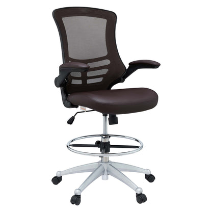 Modway - Attainment Vinyl Drafting Chair by Modway  Office Furniture Office Chairs Brown - EEI-1422-BRN