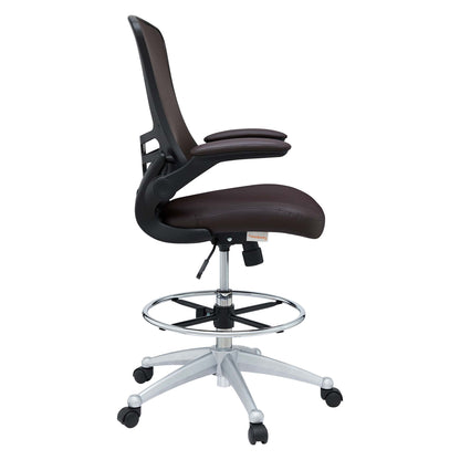 Modway - Attainment Vinyl Drafting Chair by Modway  Office Furniture Office Chairs Brown - EEI-1422-BRN