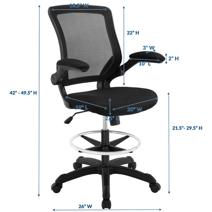 Modway - Veer Drafting Chair by Modway  Office Furniture Office Chairs Black - EEI-1423-BLK