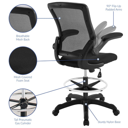 Modway - Veer Drafting Chair by Modway  Office Furniture Office Chairs Black - EEI-1423-BLK