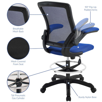 Modway - Veer Drafting Chair by Modway  Office Furniture Office Chairs Blue - EEI-1423-BLU